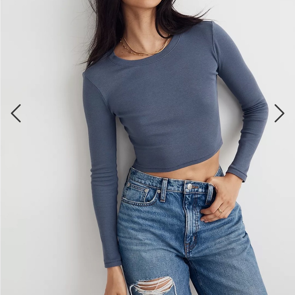 Madewell Supercrop Crewneck Long-Sleeve Tee